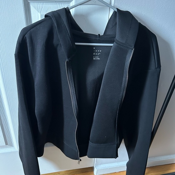 a new day Jackets & Blazers - a new day Black Hooded Bomber Jacket